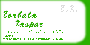 borbala kaspar business card